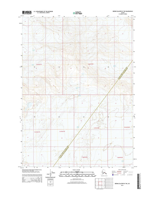 Bering Glacier B-7 NE Alaska US Topo Map Image