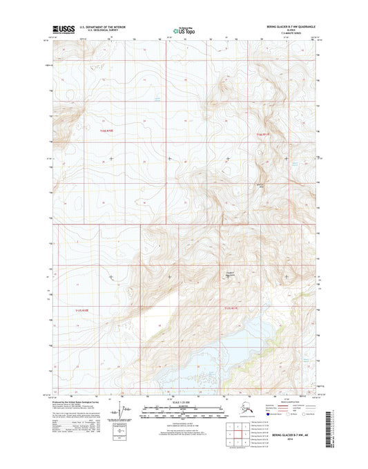 Bering Glacier B-7 NW Alaska US Topo Map Image