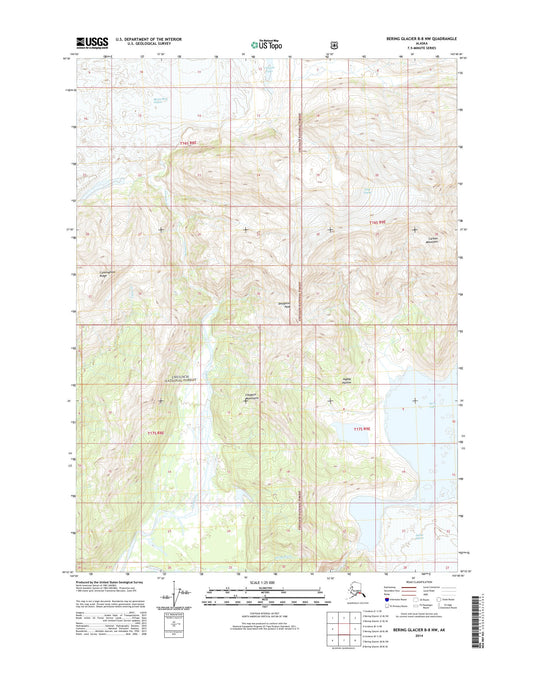Bering Glacier B-8 NW Alaska US Topo Map Image