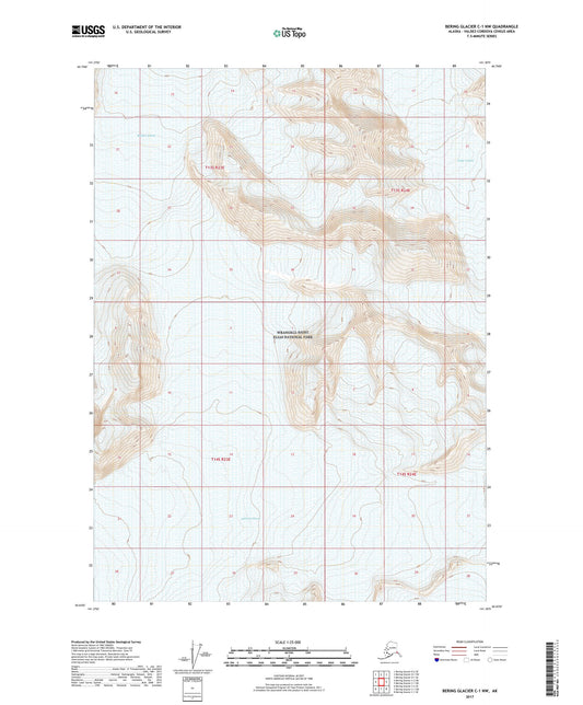 Bering Glacier C-1 NW Alaska US Topo Map Image
