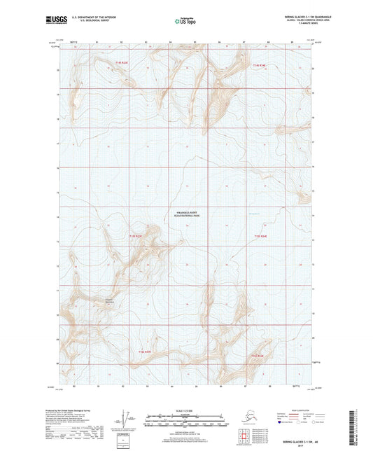 Bering Glacier C-1 SW Alaska US Topo Map Image