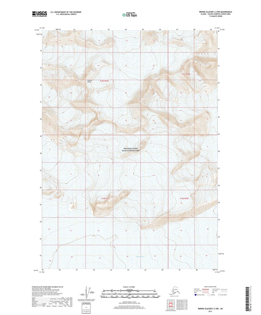 Bering Glacier C-2 NW Alaska US Topo Map Image