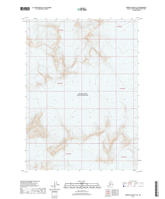 Bering Glacier C-2 SE Alaska US Topo Map Image