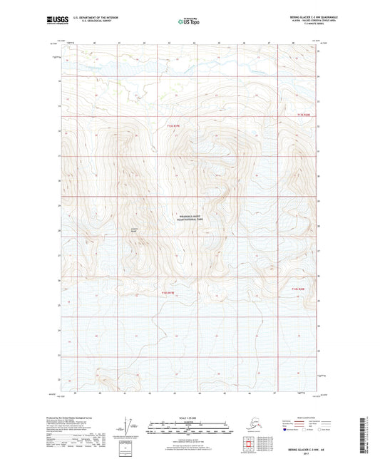 Bering Glacier C-3 NW Alaska US Topo Map Image