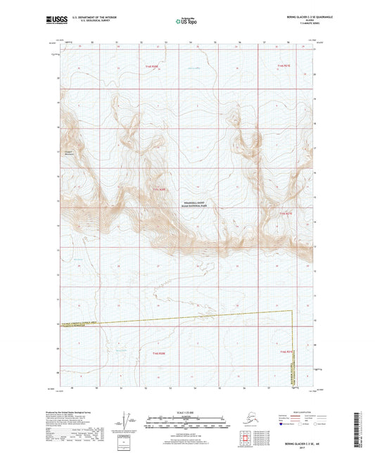 Bering Glacier C-3 SE Alaska US Topo Map Image