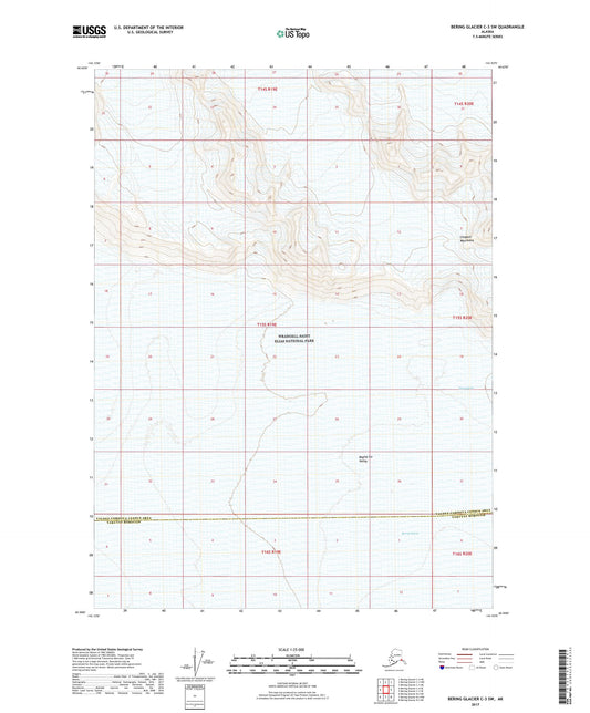 Bering Glacier C-3 SW Alaska US Topo Map Image