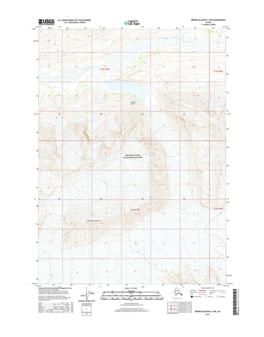 Bering Glacier C-4 NE Alaska US Topo Map Image