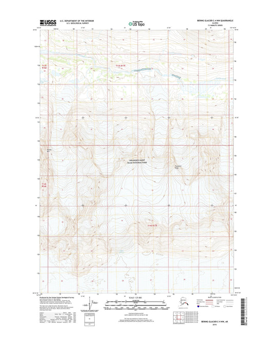 Bering Glacier C-4 NW Alaska US Topo Map Image