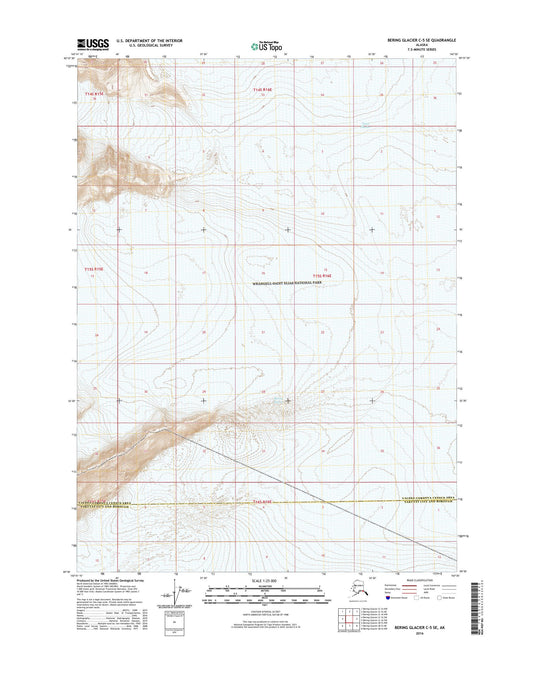 Bering Glacier C-5 SE Alaska US Topo Map Image