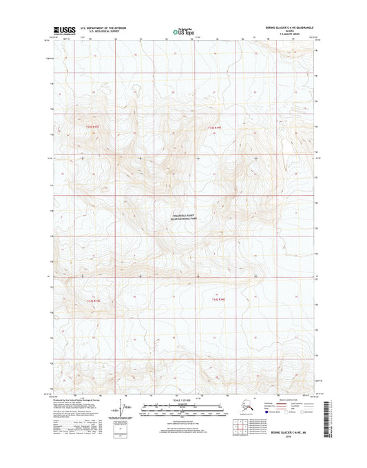 Bering Glacier C-6 NE Alaska US Topo Map Image