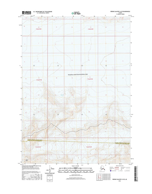 Bering Glacier C-6 SE Alaska US Topo Map Image