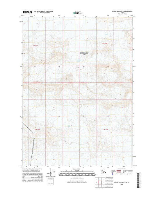 Bering Glacier C-7 NE Alaska US Topo Map Image