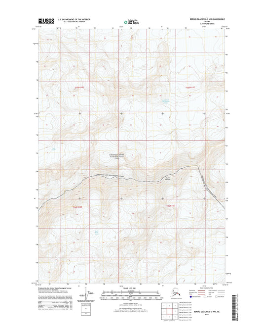 Bering Glacier C-7 NW Alaska US Topo Map Image
