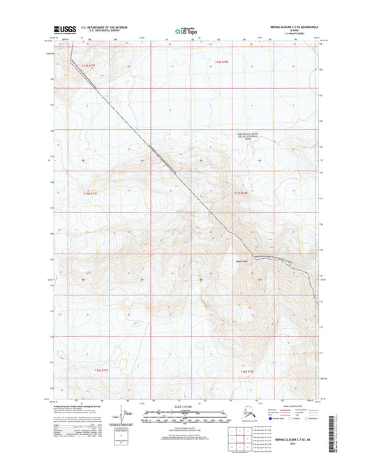 Bering Glacier C-7 SE Alaska US Topo Map Image