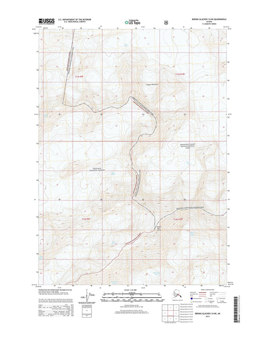 Bering Glacier C-8 NE Alaska US Topo Map Image