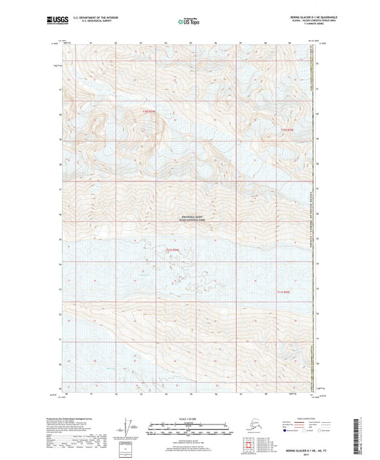 Bering Glacier D-1 NE Alaska US Topo Map Image