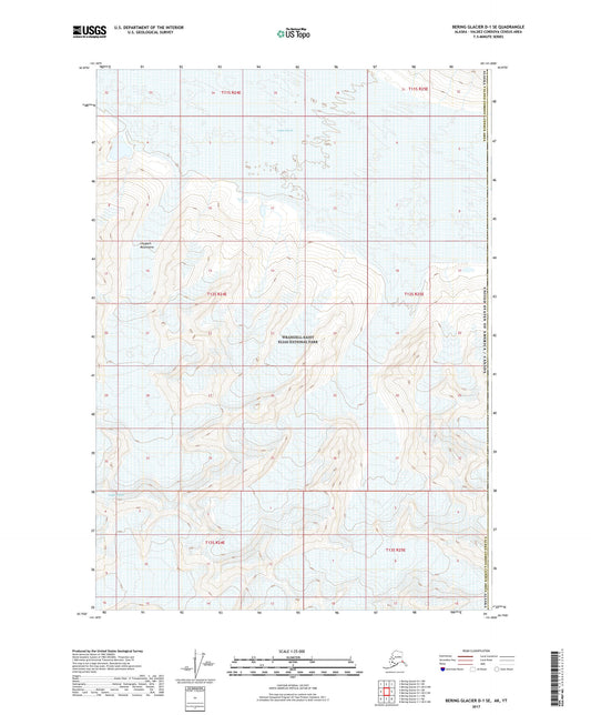 Bering Glacier D-1 SE Alaska US Topo Map Image