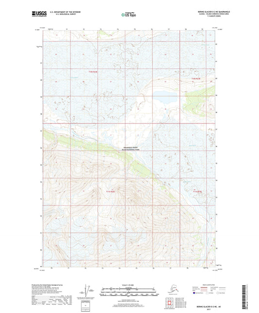 Bering Glacier D-2 NE Alaska US Topo Map Image