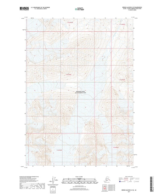 Bering Glacier D-2 SE Alaska US Topo Map Image