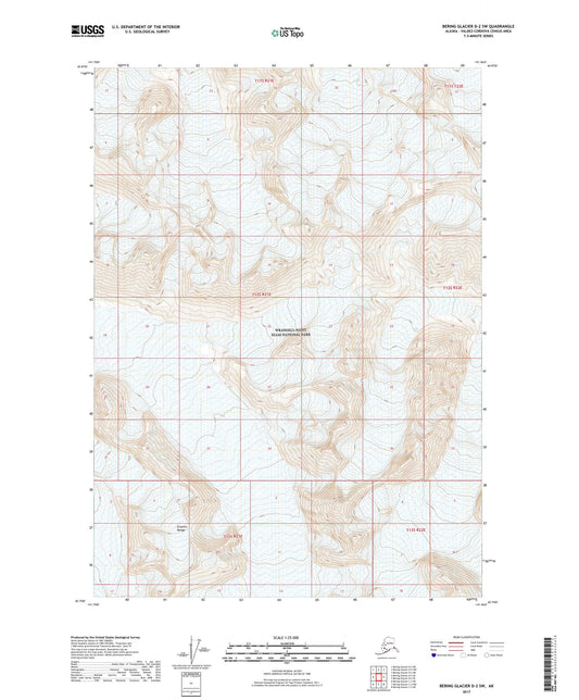 Bering Glacier D-2 SW Alaska US Topo Map Image