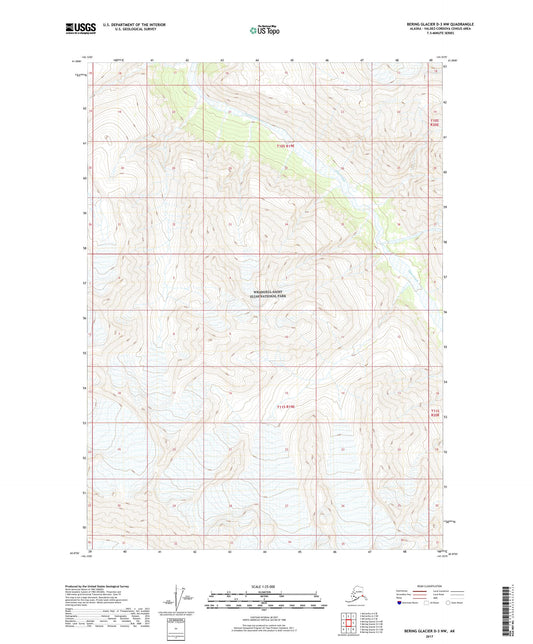 Bering Glacier D-3 NW Alaska US Topo Map Image