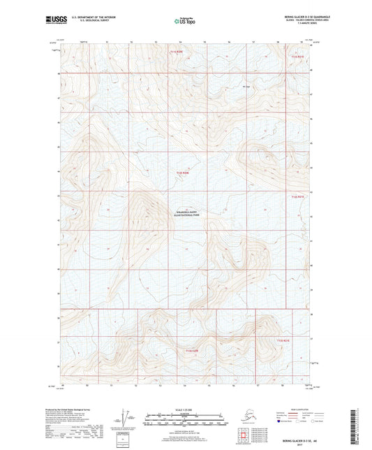 Bering Glacier D-3 SE Alaska US Topo Map Image