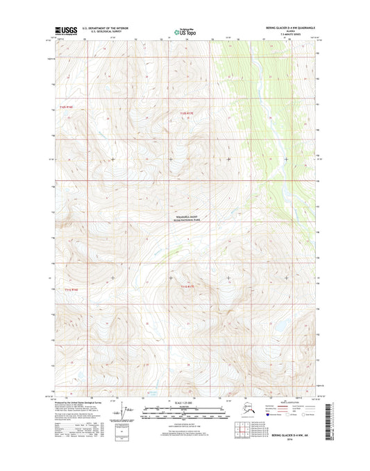 Bering Glacier D-4 NW Alaska US Topo Map Image