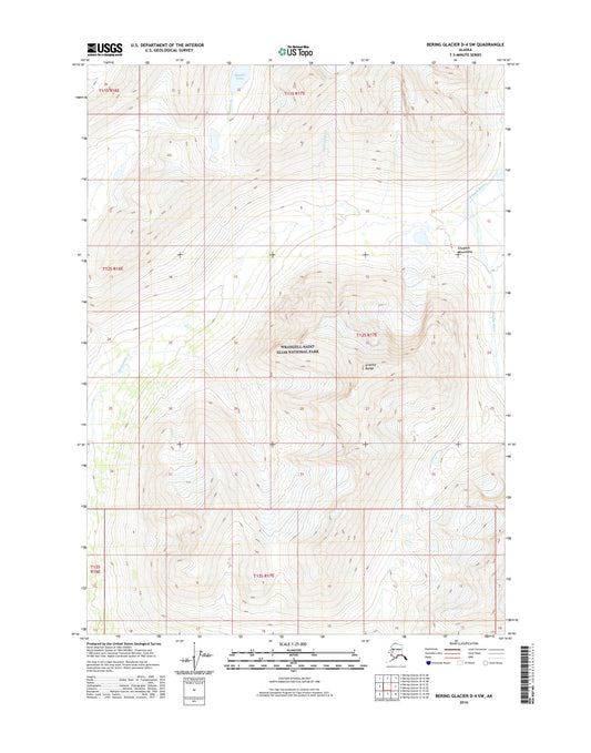 Bering Glacier D-4 SW Alaska US Topo Map Image