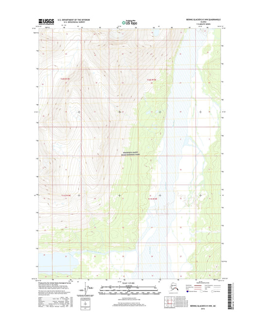 Bering Glacier D-5 NW Alaska US Topo Map Image