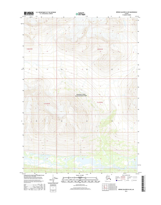 Bering Glacier D-6 NE Alaska US Topo Map Image