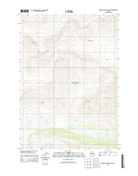Bering Glacier D-6 NW Alaska US Topo Map Image