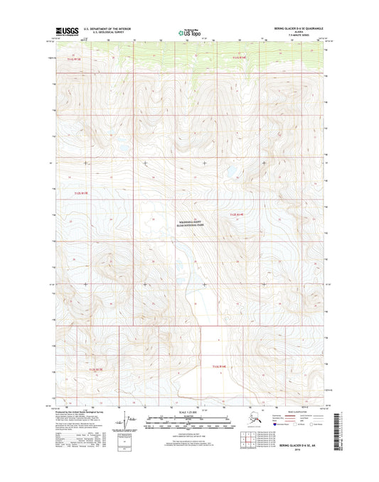 Bering Glacier D-6 SE Alaska US Topo Map Image