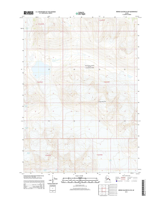 Bering Glacier D-6 SW Alaska US Topo Map Image