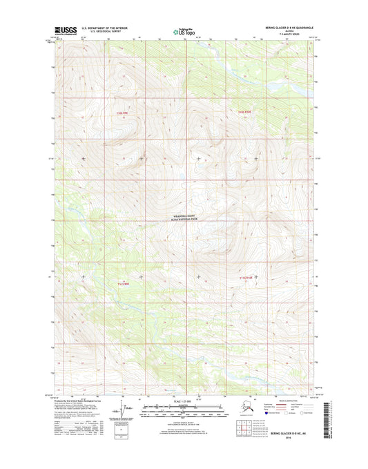 Bering Glacier D-8 NE Alaska US Topo Map Image