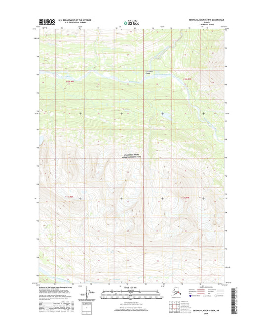 Bering Glacier D-8 NW Alaska US Topo Map Image