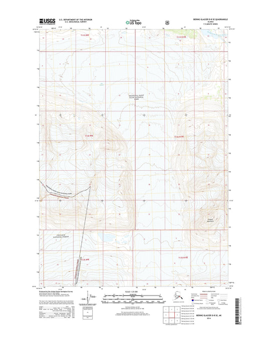 Bering Glacier D-8 SE Alaska US Topo Map Image