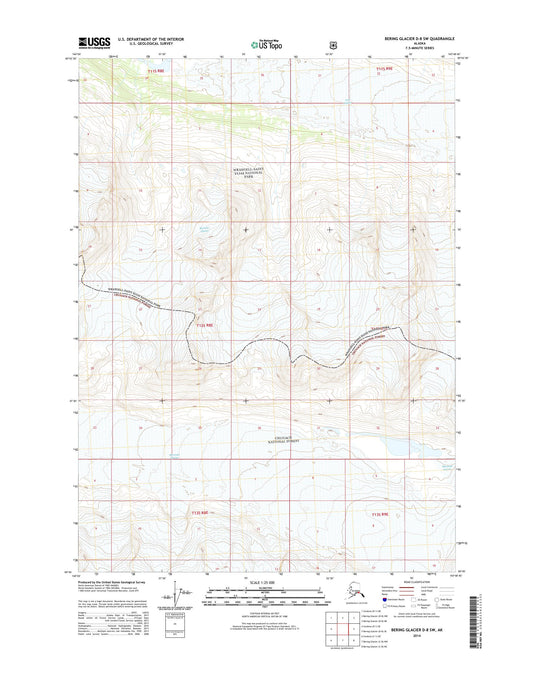 Bering Glacier D-8 SW Alaska US Topo Map Image