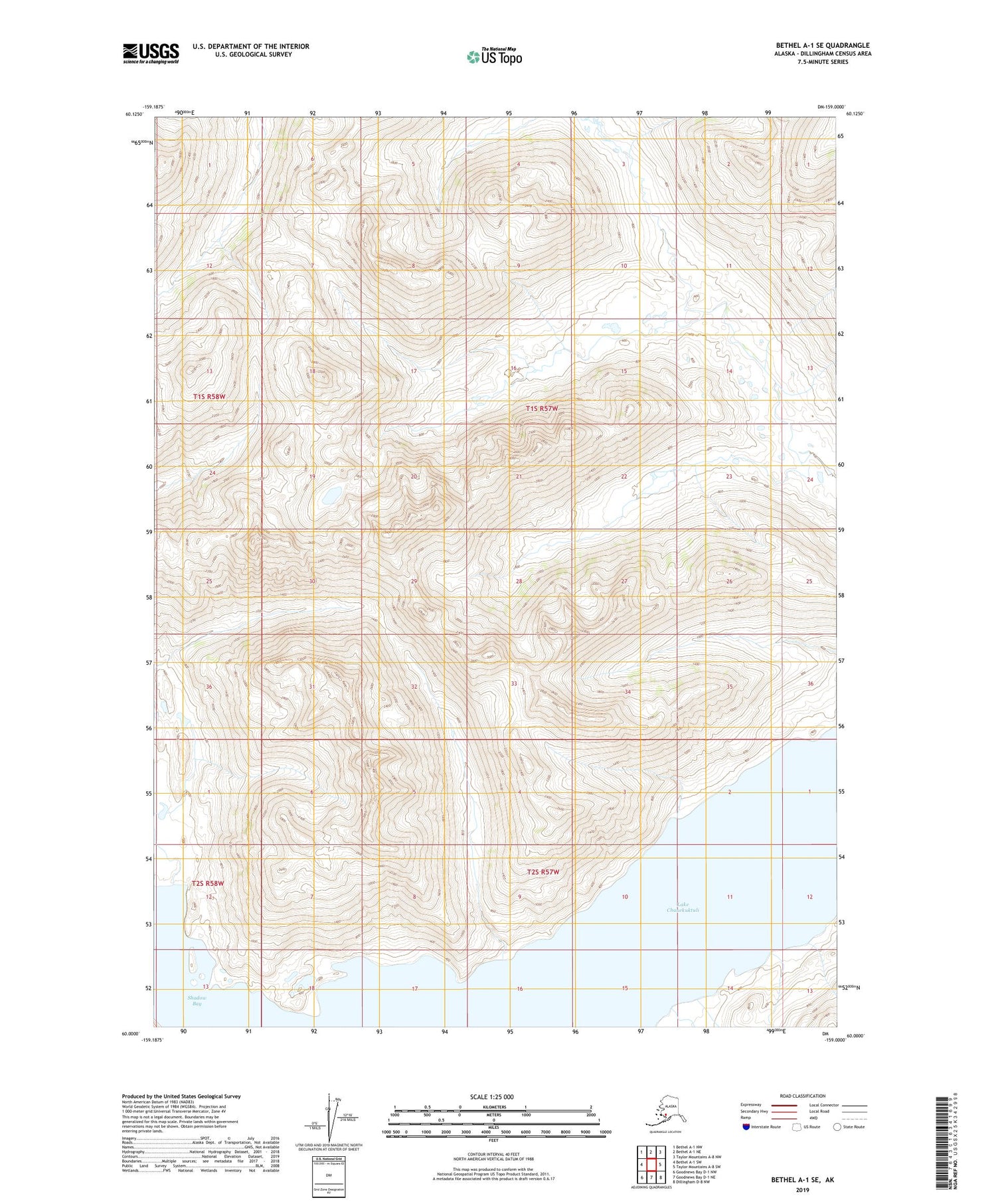 Bethel A-1 SE Alaska US Topo Map Image