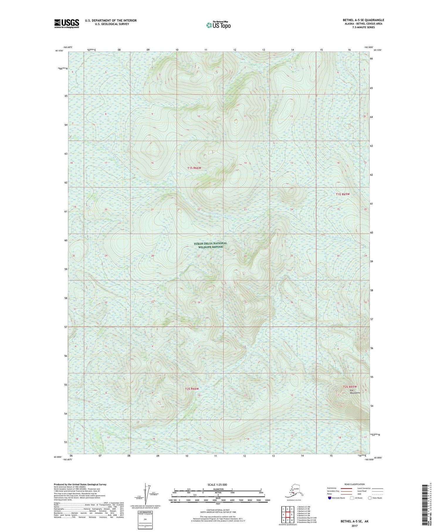 Bethel A-5 SE Alaska US Topo Map Image
