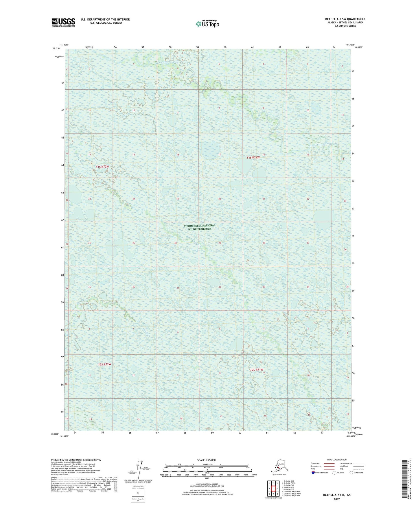 Bethel A-7 SW Alaska US Topo Map Image