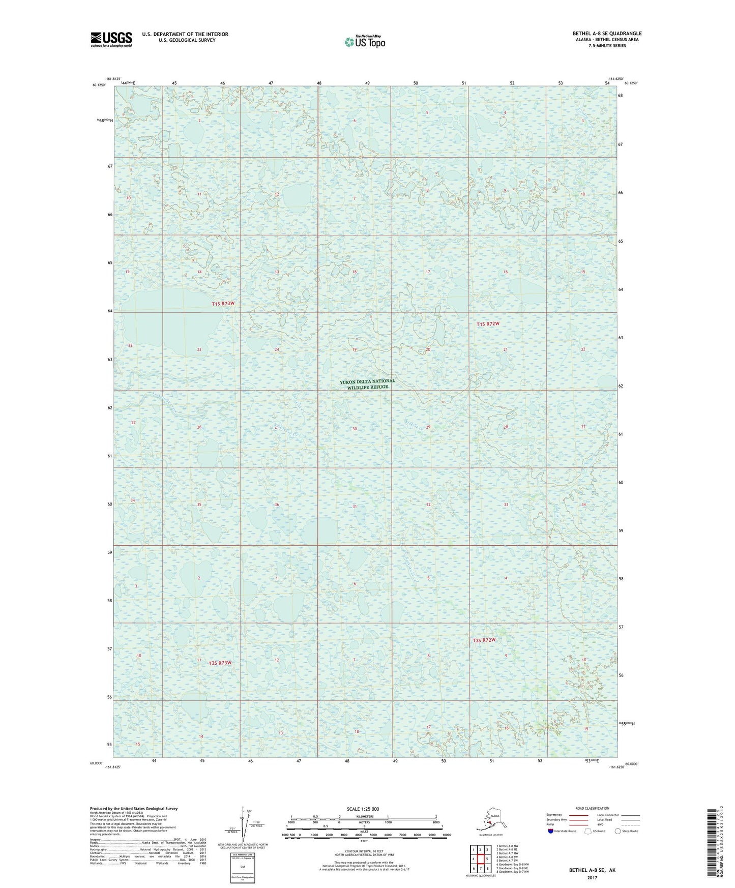 Bethel A-8 SE Alaska US Topo Map Image