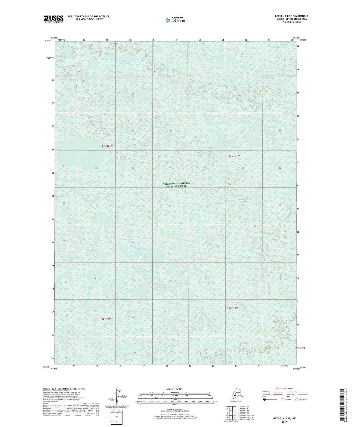 Bethel A-8 SE Alaska US Topo Map Image