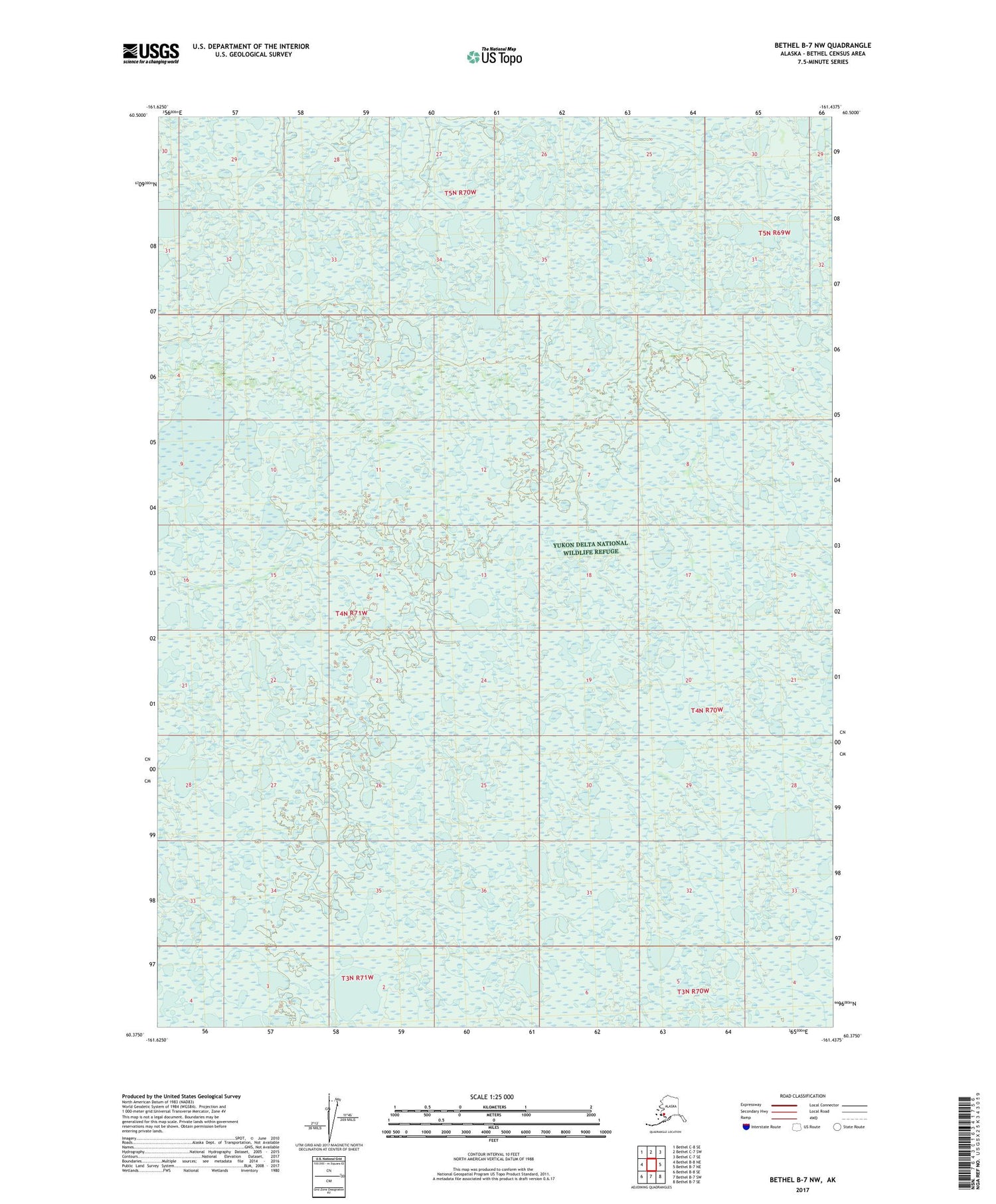 Bethel B-7 NW Alaska US Topo Map Image