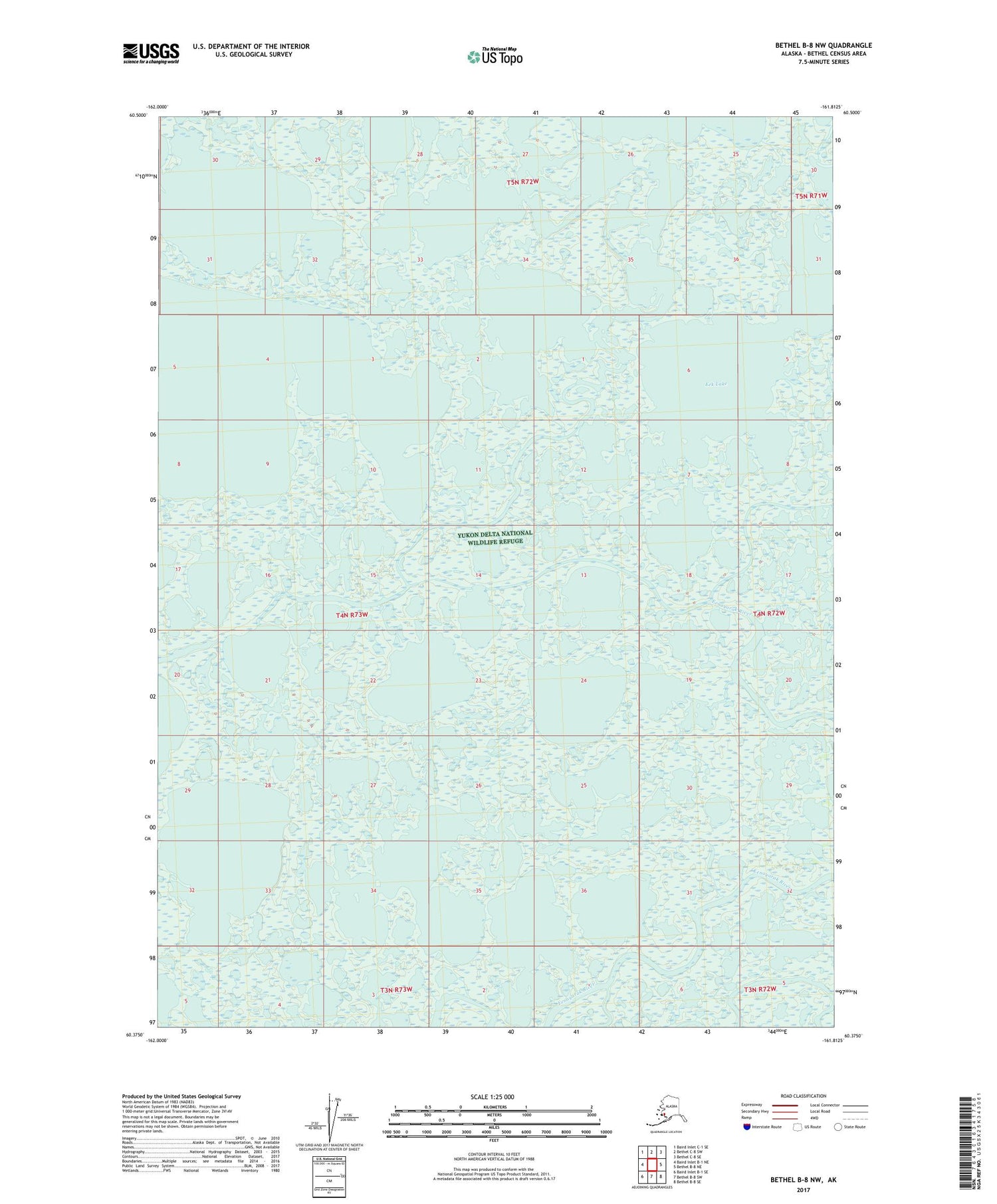Bethel B-8 NW Alaska US Topo Map Image