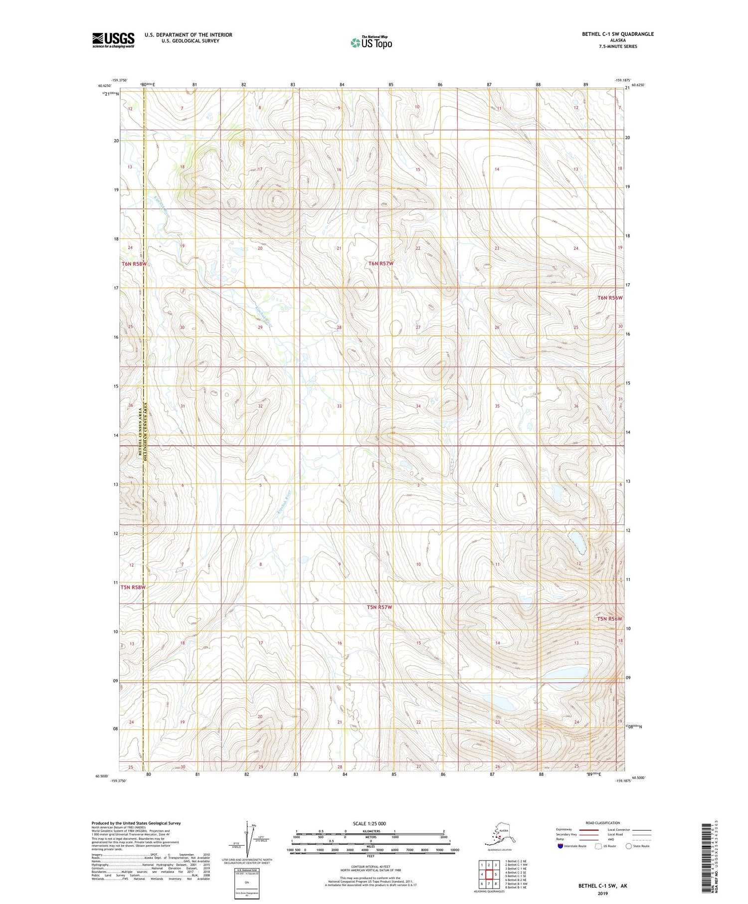 Bethel C-1 SW Alaska US Topo Map Image