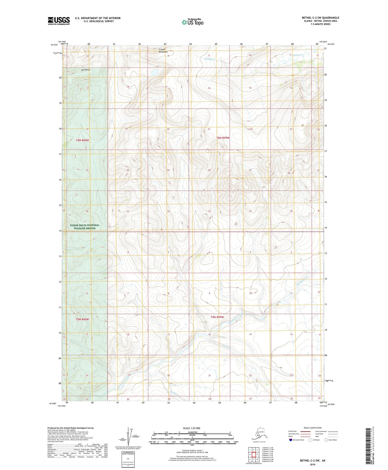 Bethel C-2 SW Alaska US Topo Map Image