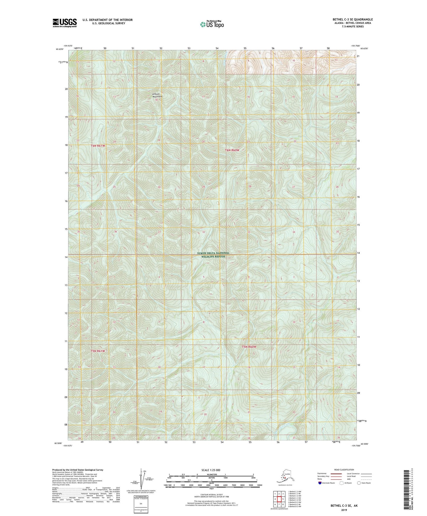 Bethel C-3 SE Alaska US Topo Map Image