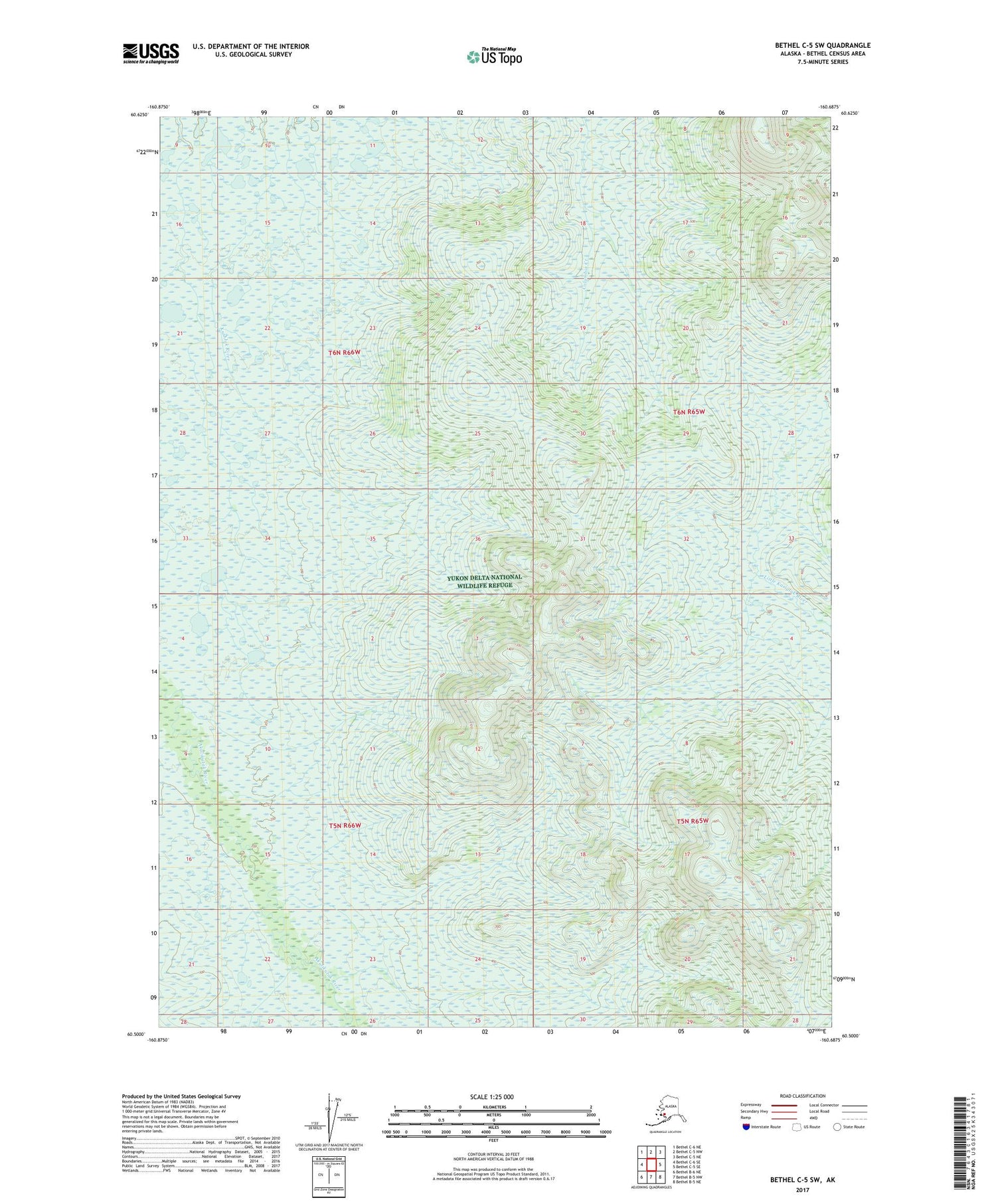 Bethel C-5 SW Alaska US Topo Map Image