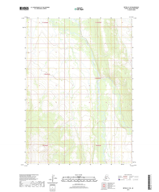 Bethel D-1 NE Alaska US Topo Map Image