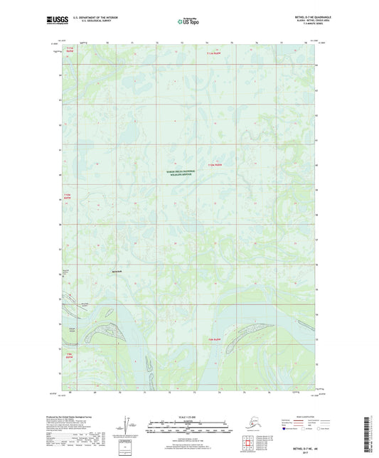 Bethel D-7 NE Alaska US Topo Map Image